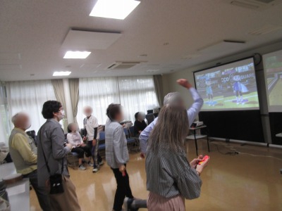 ボウリングゲーム中の様子
