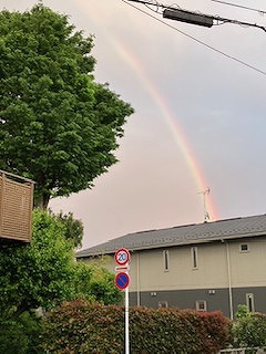 昨日の夕方の虹
