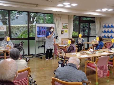 朝の会も風景